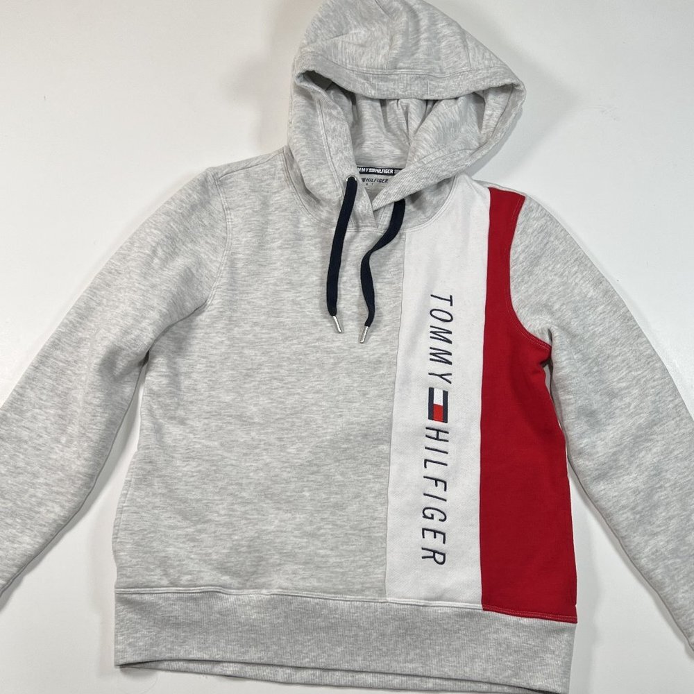Tommy Hilfiger Sport‎ Hoodie Womens Small Pullover Sweatshirt Gray Soft